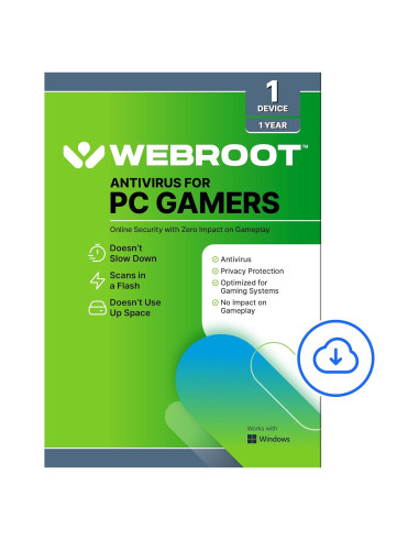 Antivirus Webroot para PC Gamers 2025 | 1 Dispositivo | 1 Año