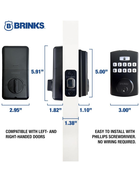 Cerradura Electrónica Brinks PRO-GUARD Huella y Teclado