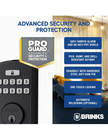 Cerradura Electrónica Brinks PRO-GUARD Huella y Teclado