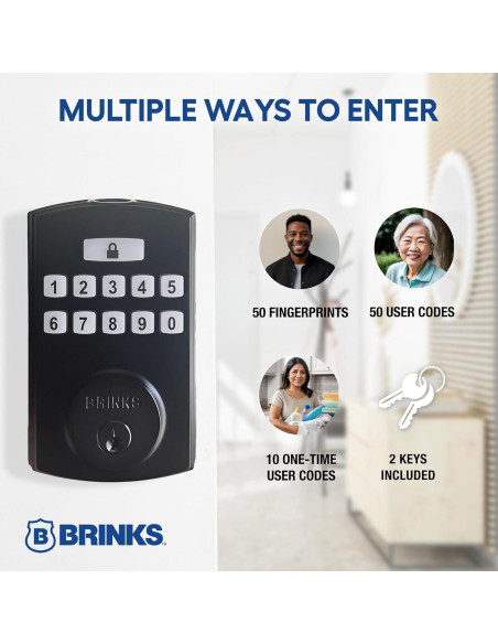 Cerradura Electrónica Brinks PRO-GUARD Huella y Teclado