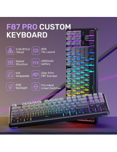 Teclado Mecánico AULA F87 Pro Inalámbrico RGB 75% TKL 2