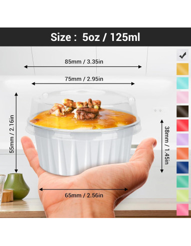 Moldes de Muffin EUSOAR 30pcs 125ml Aluminio Desechables