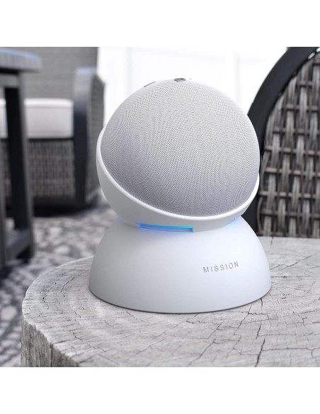 Base de Batería Mission para Echo Dot 4ta y 5ta Gen. Blanca