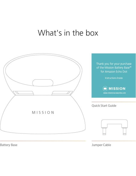 Base de Batería Mission para Echo Dot 4ta y 5ta Gen. Blanca