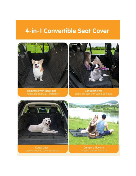 Funda de Asiento de Coche para Perros NZONPET 100% Impermeable