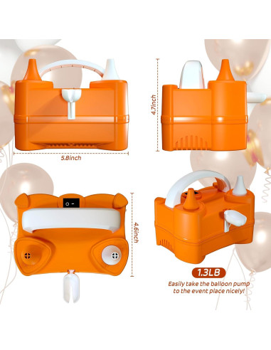 Bomba de Aire Eléctrica Beeyaky para Globos 400W Doble Boquilla