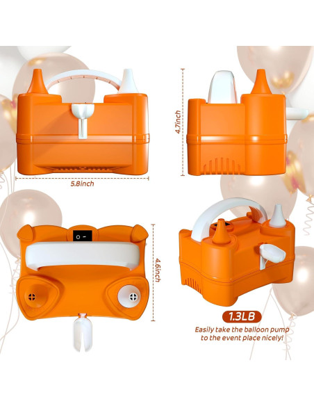 Bomba de Aire Eléctrica Beeyaky para Globos 400W Doble Boquilla