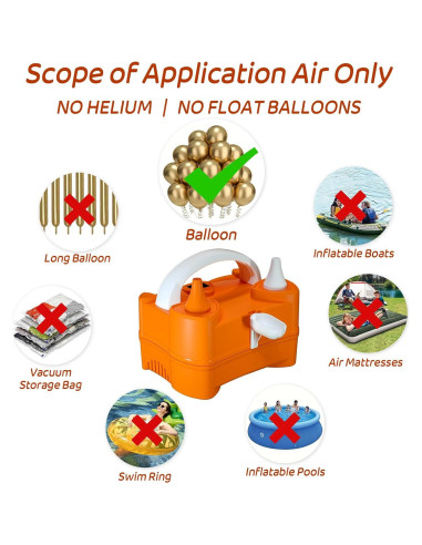 Bomba de Aire Eléctrica Beeyaky para Globos 400W Doble Boquilla