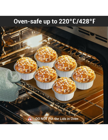 Moldes de Muffin EUSOAR 30pcs 125ml Aluminio Desechables