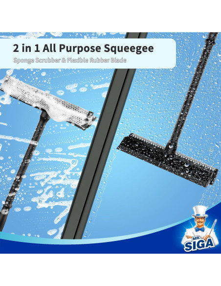 Limpiaparabrisas 2 en 1 MR.SIGA con Esponja Scrubber Negro