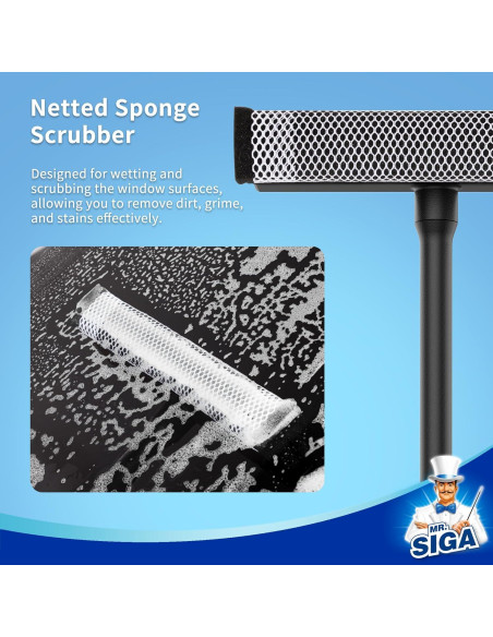 Limpiaparabrisas 2 en 1 MR.SIGA con Esponja Scrubber Negro