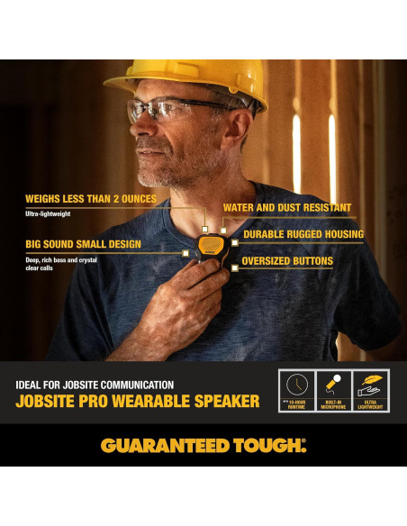 Altavoz Bluetooth DEWALT Amarillo Inalámbrico Resistente IP56