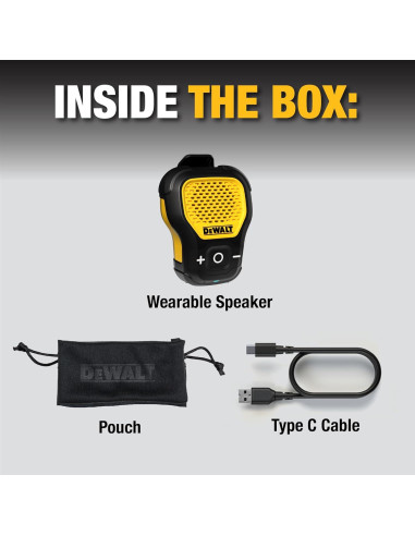 Altavoz Bluetooth DEWALT Amarillo Inalámbrico Resistente IP56