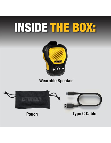 Altavoz Bluetooth DEWALT Amarillo Inalámbrico Resistente IP56