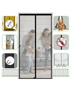 Puerta de Malla Magnética Firguny 34x81 cm Alta Resistencia