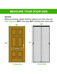 Puerta de Malla Magnética Firguny 34x81 cm Alta Resistencia 2