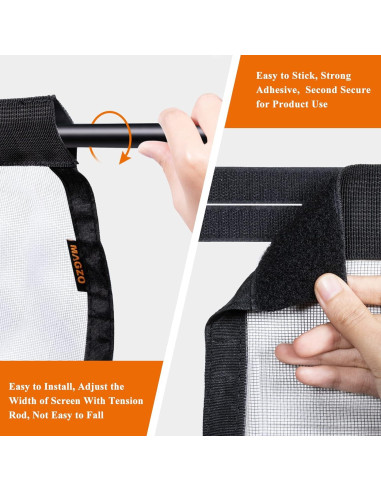 Puerta de Pantalla MAGZO 32x80 cm Gris con Varilla Tensión