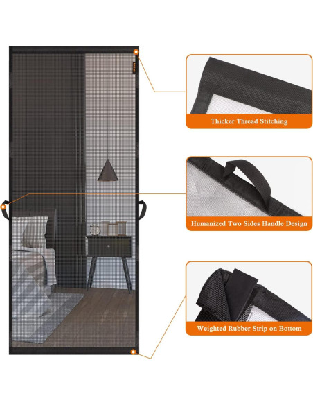 Puerta de Pantalla MAGZO 32x80 cm Gris con Varilla Tensión