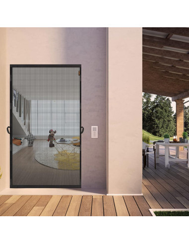 Puerta de Pantalla MAGZO 32x80 cm Gris con Varilla Tensión