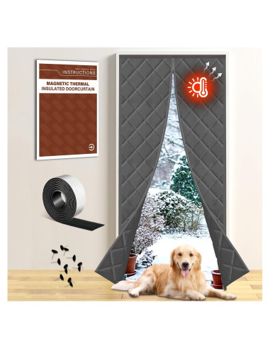 Cortina Aislante de Puerta BONLACES 91x203 cm Gris Térmica