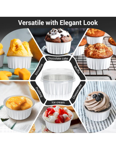 Moldes de Muffin EUSOAR 30pcs 125ml Aluminio Desechables