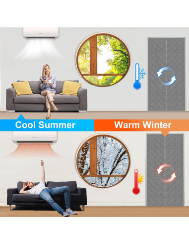 Cortina Aislante de Puerta BONLACES 91x203 cm Gris Térmica