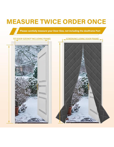 Cortina Aislante de Puerta BONLACES 91x203 cm Gris Térmica