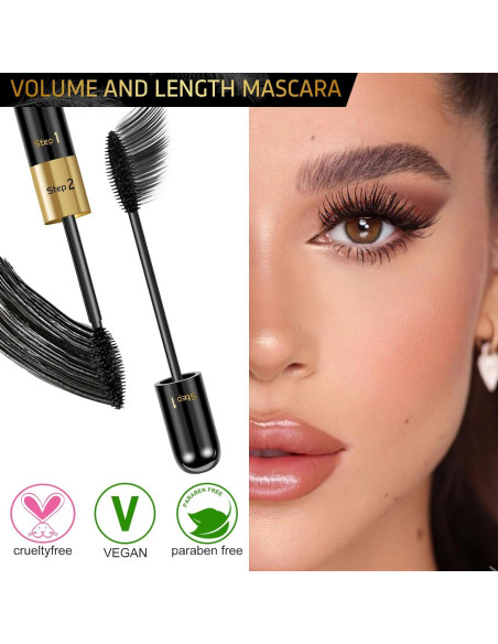 Máscara 2 en 1 DRMODE Fibra de Seda Negra 4D Volumen