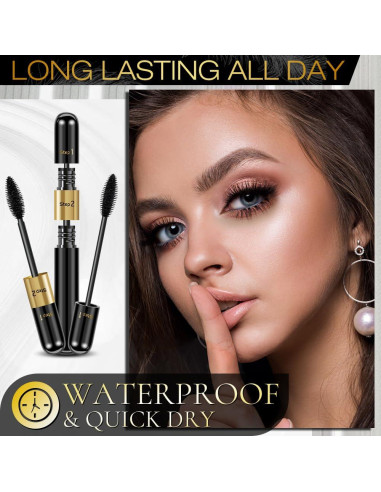 Máscara 2 en 1 DRMODE Fibra de Seda Negra 4D Volumen