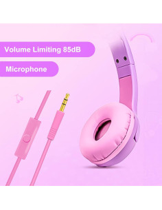 Auriculares para Niños Olyre con Orejas de Gato LED 85dB 2