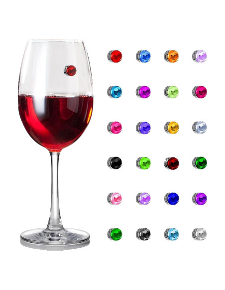 Encantos para Copas de Vino 24 Piezas Cristal Colorido Encantos para Copas de Vino 24 Piezas Cristal Colorido