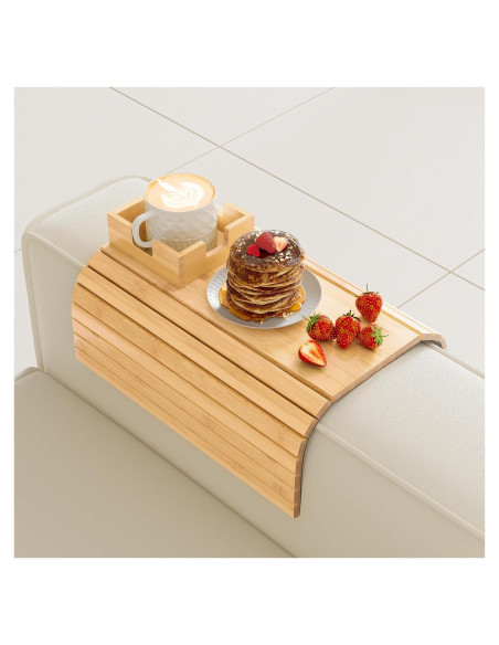 Soporte para Tazas de Sofá TOOVEM de Bambú Antideslizante