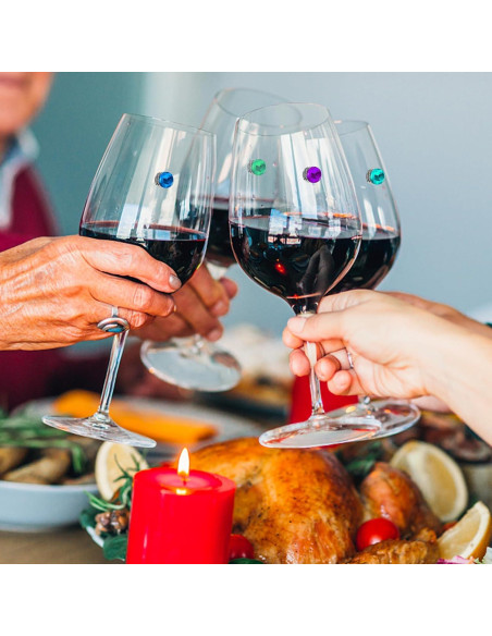 Encantos para Copas de Vino 24 Piezas Cristal Colorido Encantos para Copas de Vino 24 Piezas Cristal Colorido