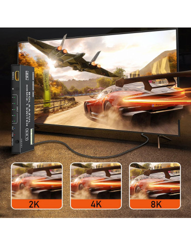 Interruptor HDMI 2.1 5 en 1 BolAAzuL H2151 8K 4K 120Hz