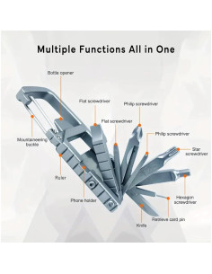 Multiherramienta Carabiner PELZ 12 en 1 Acero Inoxidable 2