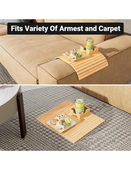 Soporte para Tazas de Sofá TOOVEM de Bambú Antideslizante