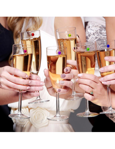 Encantos para Copas de Vino 24 Piezas Cristal Colorido