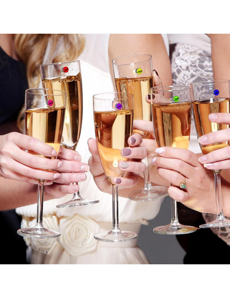 Encantos para Copas de Vino 24 Piezas Cristal Colorido Encantos para Copas de Vino 24 Piezas Cristal Colorido