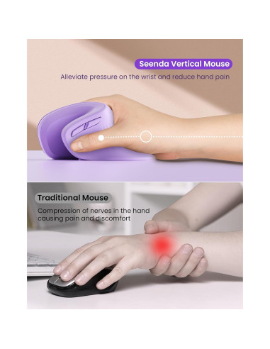 Ratón Ergonómico Seenda TM209B Inalámbrico Multi Dispositivo