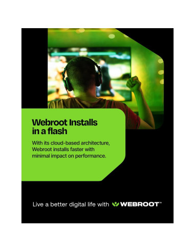 Antivirus Webroot para PC Gamers 2025 | 1 Dispositivo | 1 Año