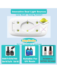 Secador de Uñas UV LED Mini Kepma 6W Portátil Blanco 2