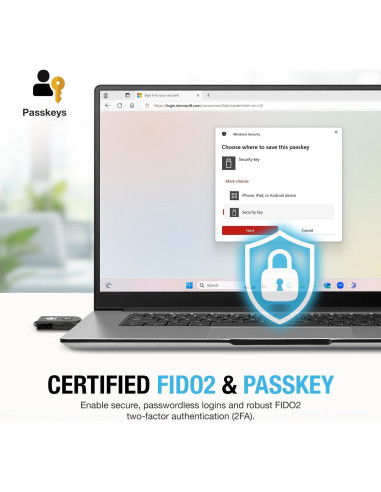 Dispositivo de seguridad Thetis FIDO2 USB A y NFC 2FA