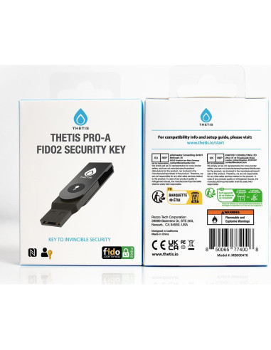 Dispositivo de seguridad Thetis FIDO2 USB A y NFC 2FA
