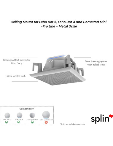 Soporte de Techo Splin Pro para Alexa Echo Dot y HomePod Mini