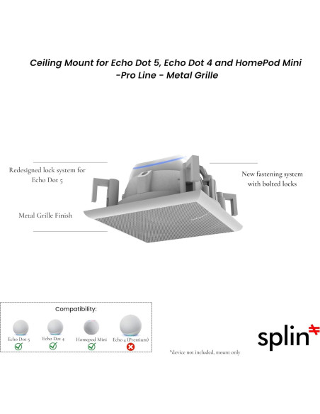 Soporte de Techo Splin Pro para Alexa Echo Dot y HomePod Mini