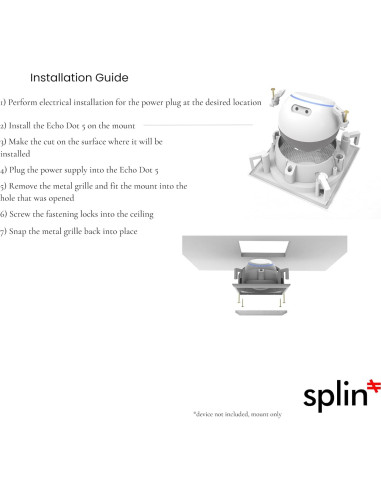 Soporte de Techo Splin Pro para Alexa Echo Dot y HomePod Mini