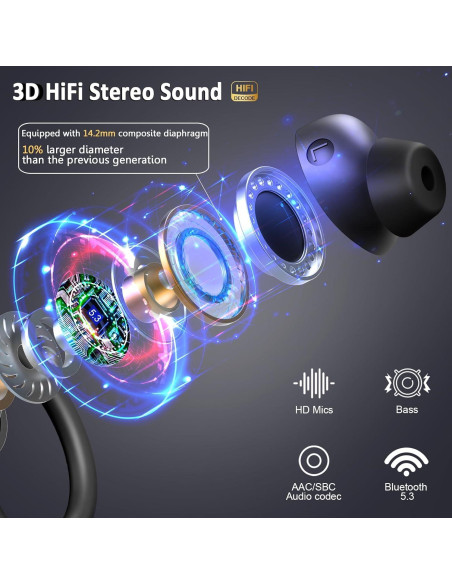 Auriculares Inalámbricos Q38 Bluetooth 5.3 Impermeables 48h