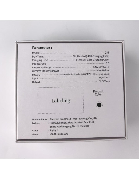 Auriculares Inalámbricos Q38 Bluetooth 5.3 Impermeables 48h