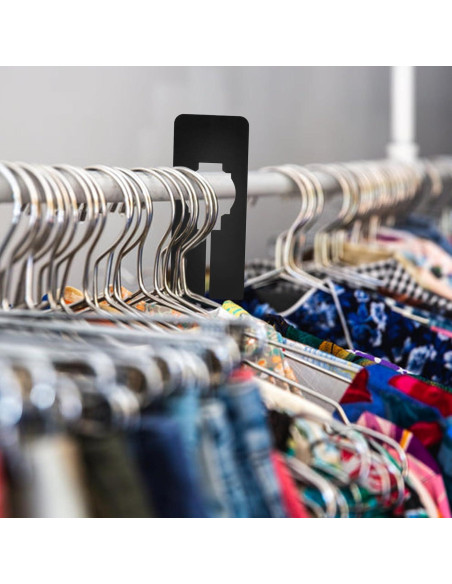 100 Divisores de Closet MUKLEI Plástico Negro 5x12.7 cm