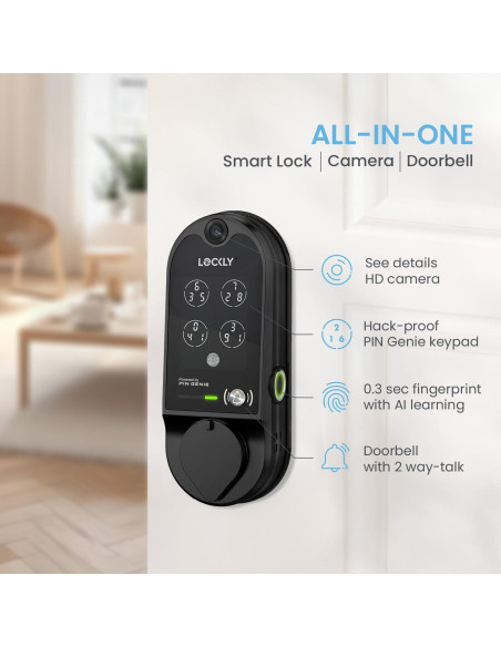 Cerradura Inteligente Lockly Vision con Timbre y Huella